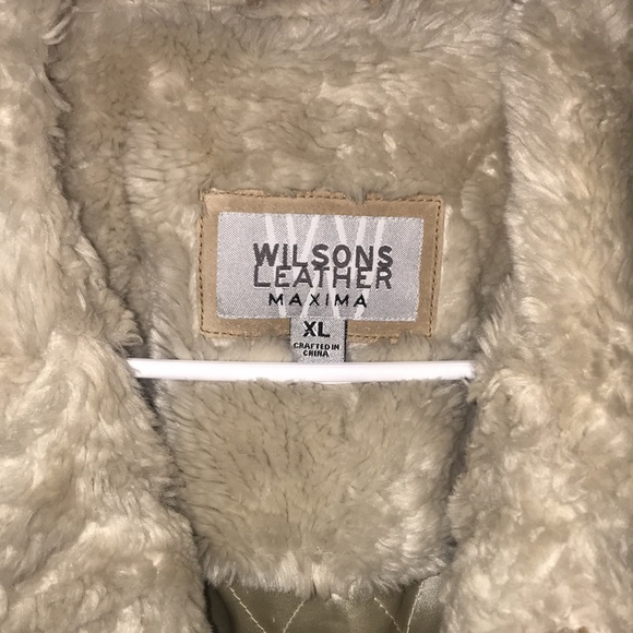 Wilsons Leather tan suede coat women XL brown cream - Picture 3 of 17